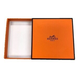 Authentic Hermes Orange Gift Box Empty  Square 3.25x3.25x.75 Small Storage